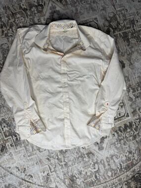 Robert Graham Shirt Mens Size XXL White Flip Cuff Casual Button Up Long Sleeve